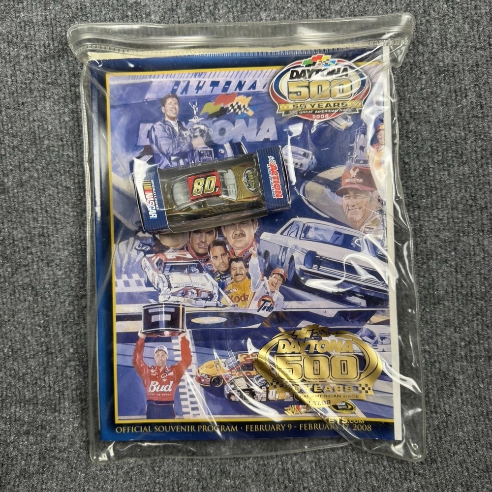 2008 Daytona 500 Program Pouch Car 50 Years NASCAR Action Diecast‎ New Sealed